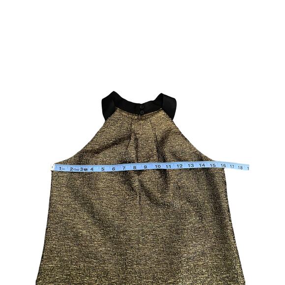 LK Bennett DR Thelda Gold Metallic Jacquard Shift Dress Size 2 - Picture 8 of 9